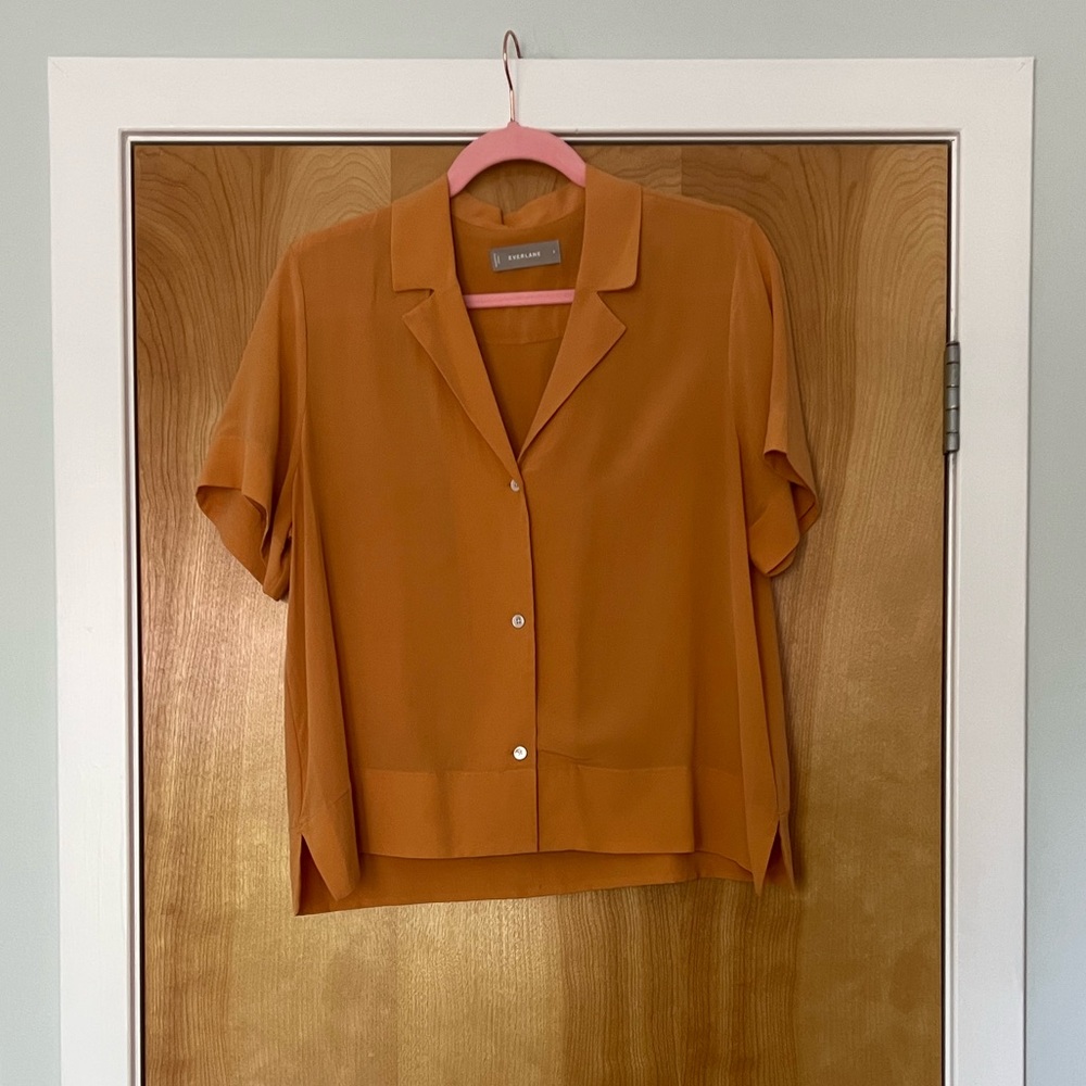 Everlane The Clean Silk Short-Sleeve Notch Shirt